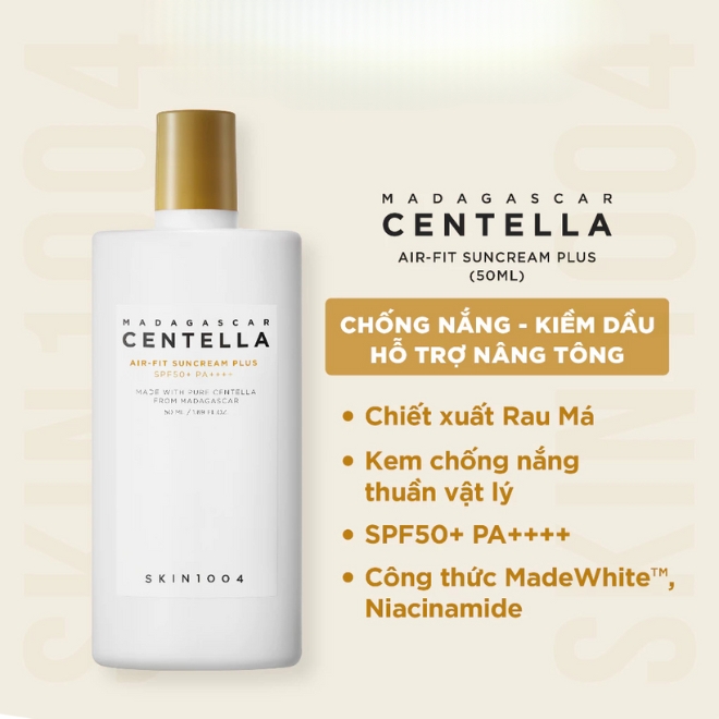 Kem chống nắng nâng tông dịu nhẹ Centella