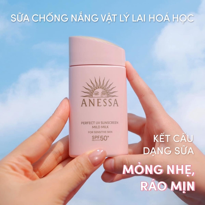 Sữa chống nắng nâng tone cho da thường Anessa